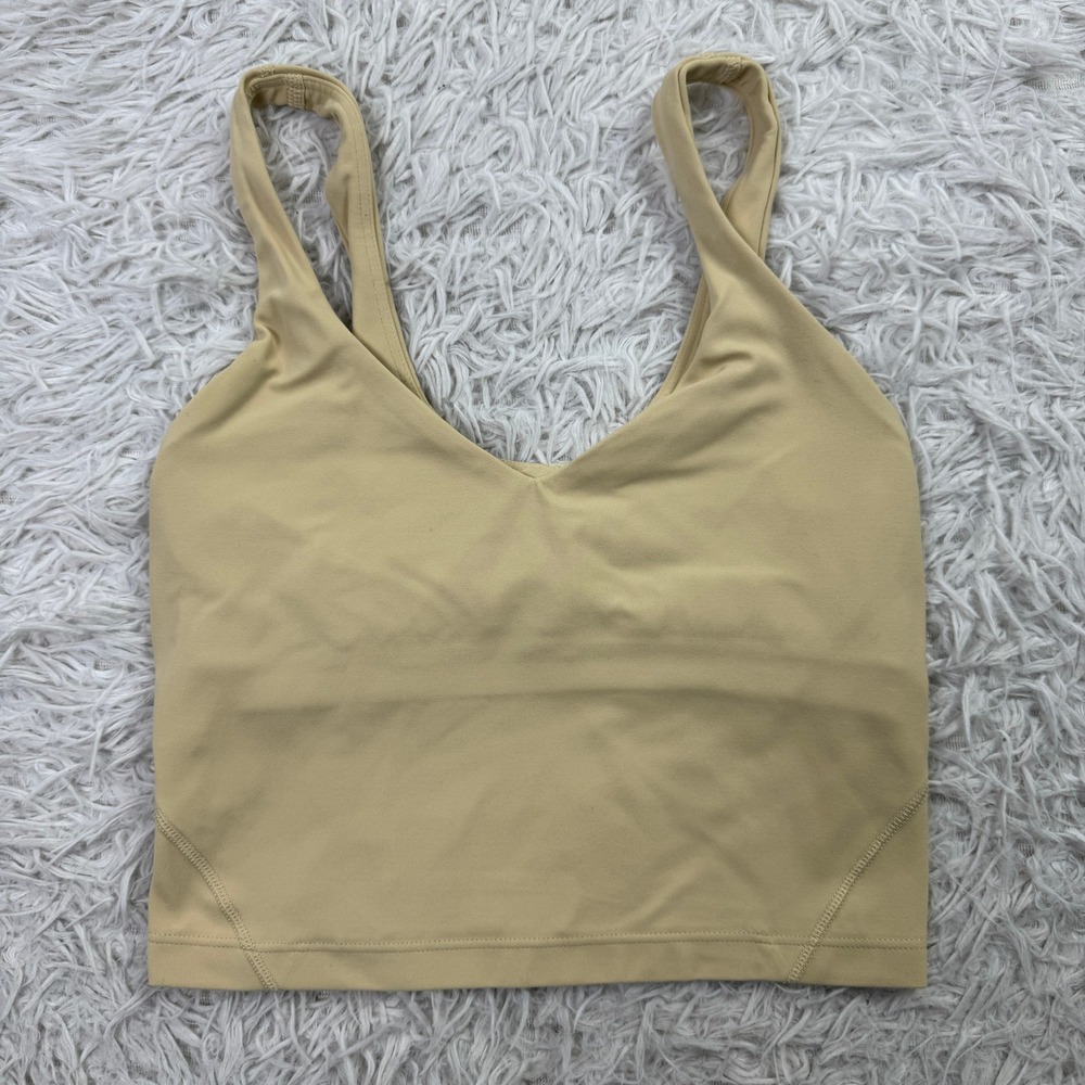 Lululemon Shirt Womens 2 Yellow Align Tank Top Light Support Cropped Stretch